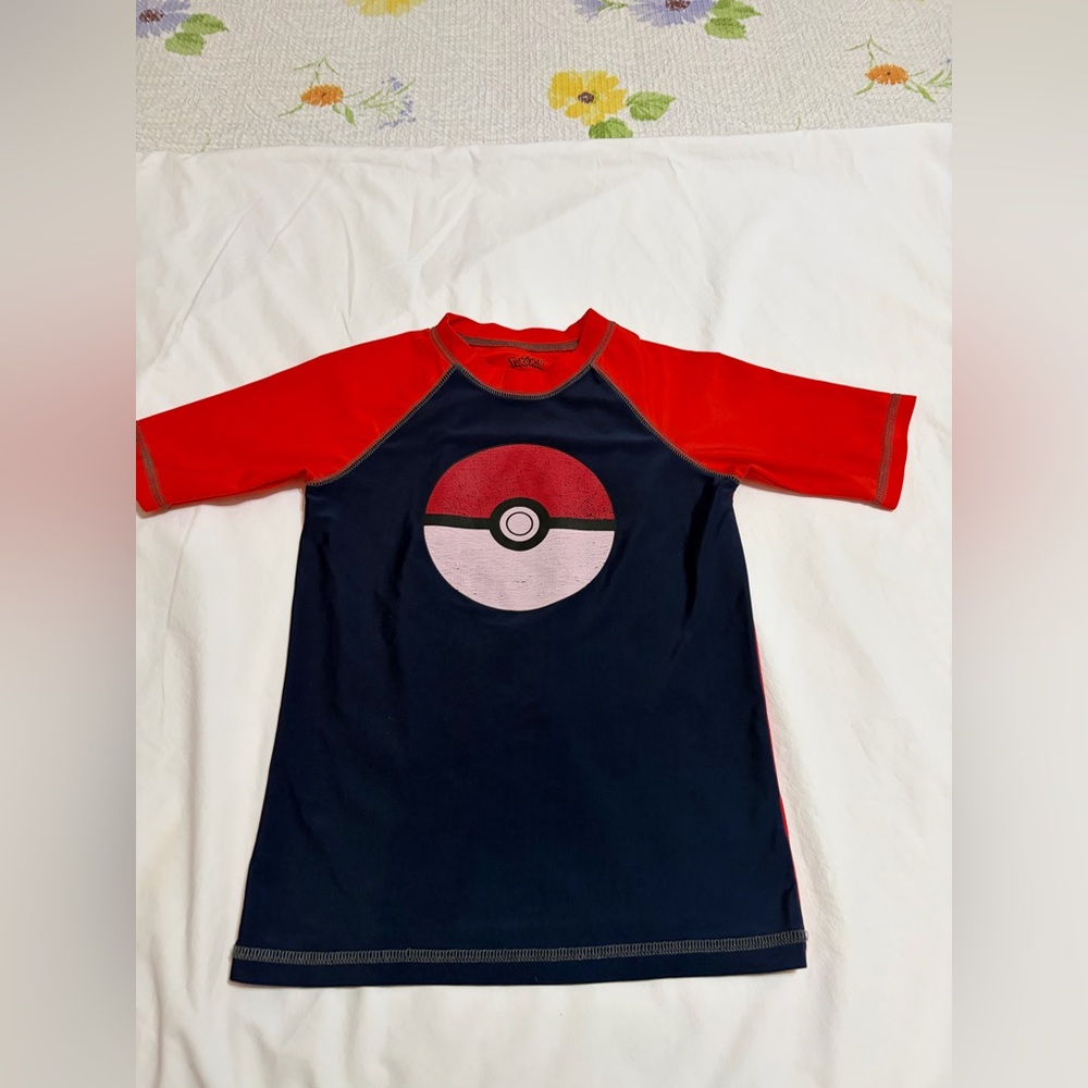 Kids Swim Shirt with Red and Blue Design(31)